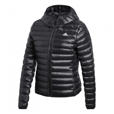 adidas Daunenjacke Varilite Hooded (wind- und wasserabweisend, Kapuze) schwarz Damen